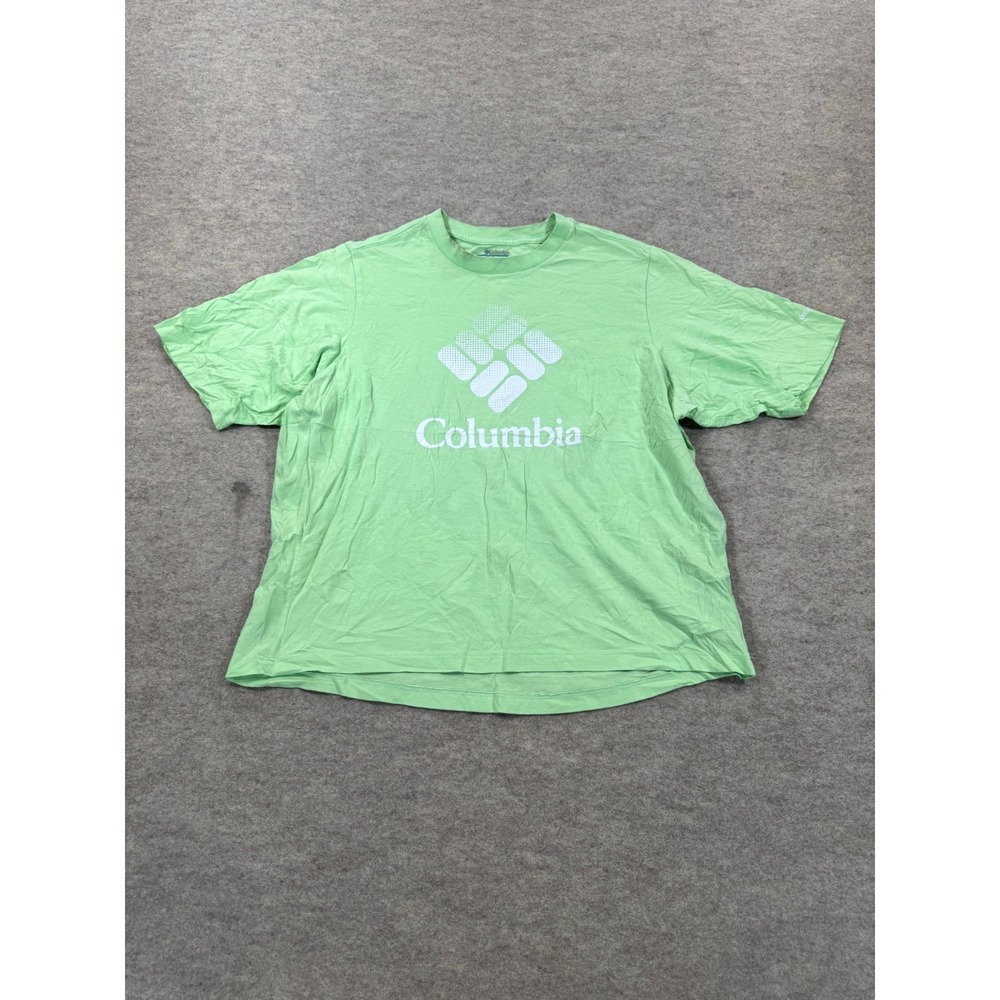 Columbia Bluebird Day Relaxed Crew Neck T Shirt Womens Medium Green AL3545